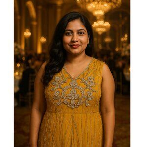 Ashro | Dresses | Ashro Formal Dress Plus Size 26 Size 4x Gold With Silver  Sequin | Poshmark